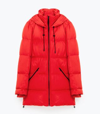 Zara + Oversized Quilted Feather Down Coat