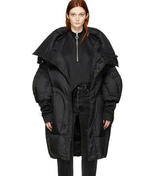 Chen Peng + Black Oversized Puffer Jacket