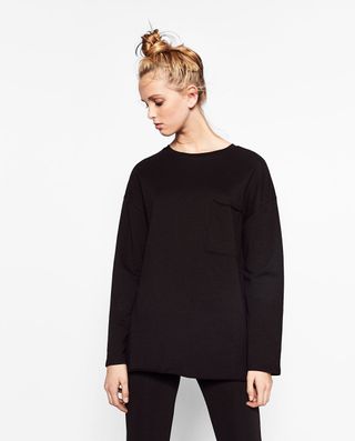 Zara + Sweatshirt With Front Pocket