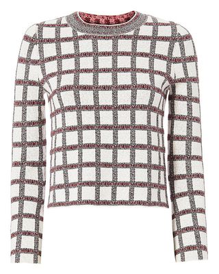 Derek Lam 10 Crosby + Plaid Knit Crop Top