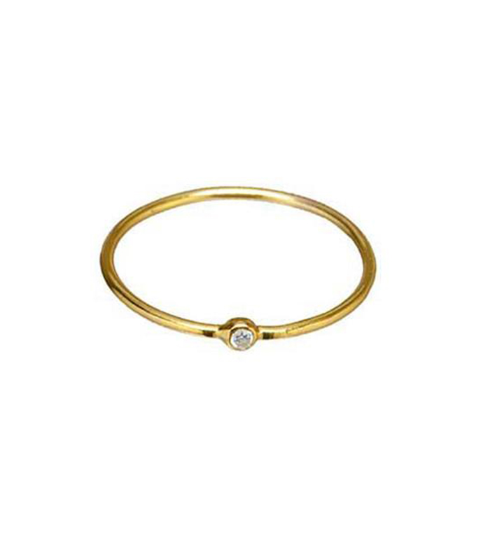 Tai Jewelry + Simple Gold Clear CZ Ring