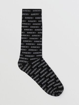 Burberry + Logo Intarsia Cotton Blend Socks