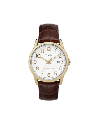 Timex + Easy Reader Signature 38mm Leather Strap Watch