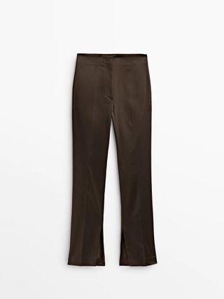 Massimo Dutti + Satin Skinny Trousers With Vent Details