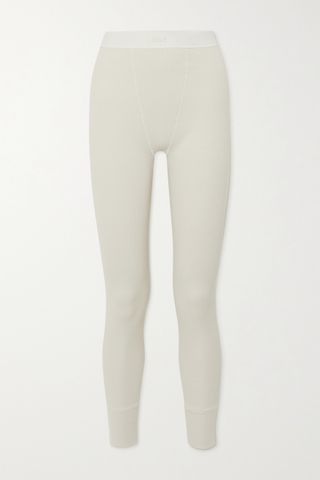 Skims + Cotton Collection Thermal Ribbed Stretch-Cotton Leggings