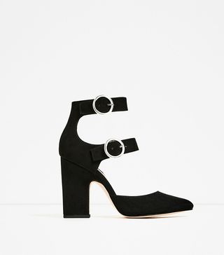 Zara + Buckled High Heel Shoes