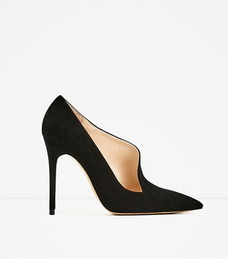 Zara + Asymmetric Leather High Heel Shoes