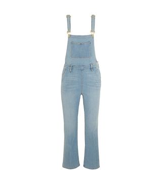 Frame + Antibes Cropped Stretch-Denim Overalls