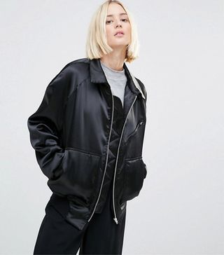 House of Sunny + 90's Luxury Satin Bomber Jacket