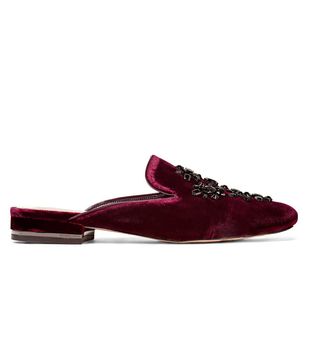 Michael Michael Kors + Edie Crystal-Embellished Velvet Slippers