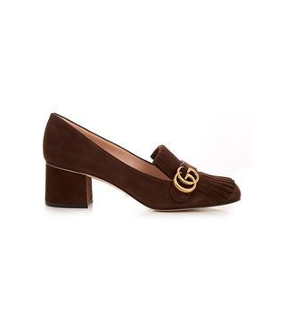 Gucci + Marmont Fringed Suede Loafers