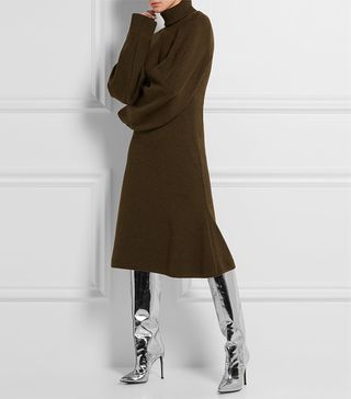 Balenciaga + Stretch Wool-Blend Sweater Dress