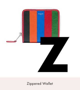 Balenciaga + Bazar Striped Textured-Leather Wallet