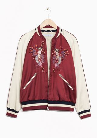 & Other Stories + Embroidered Bomber Jacket