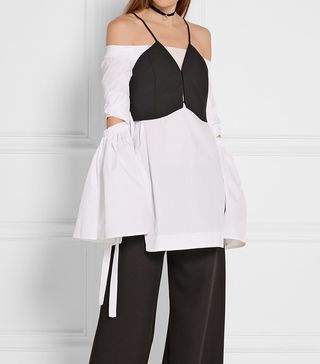 Rosie Assoulin + Cutout Stretch-Wool Bustier Top