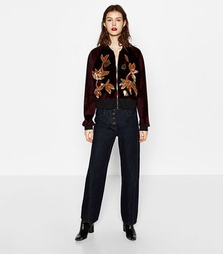 Zara + Patchwork Velvet Jacket