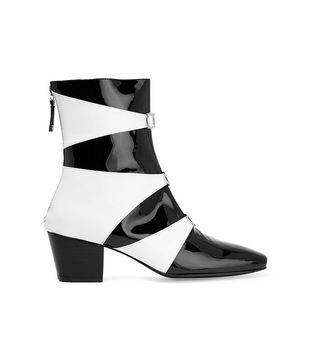 Dorateymur + Two-Tone Patent-Leather Ankle Boots