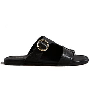 Marks and Spencer + Leather Toe Loop-Ring Mule Sandals