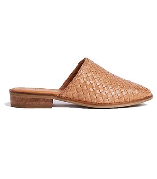 Marks and Spencer + Leather Block-Heel Weave Mule Shoe