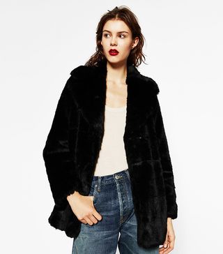 Zara + Short Faux Fur Coat