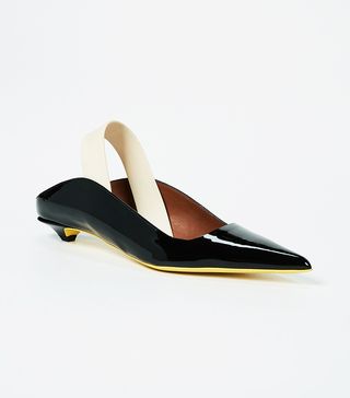 Proenza Schouler + Rubber Strap Patent Kitten Heel Flats