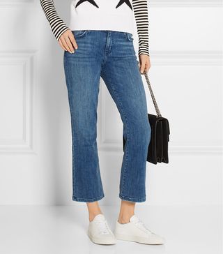 Current/Elliott + The Kick Cropped-Flare Jeans