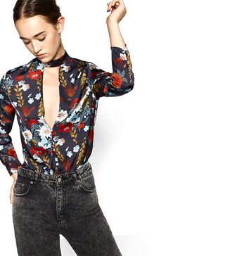 Zara + Floral Print Bodysuit
