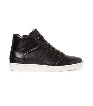Want Les Essentiels + Lennon Panelled Leather High-Top Sneakers