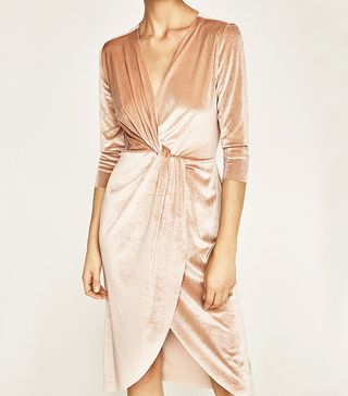 Zara + Crossover Velvet Dress