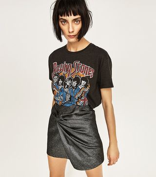 Zara + Rolling Stones Cropped Top