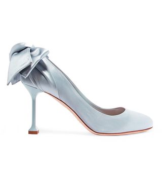 Miu Miu + Bow-Embellished Satin Pumps