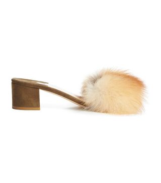 Brother Vellies + Tufted Genuine Fox Fur Slide Sandal
