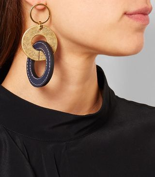 Marni + Gold-Tone and Leather Earrings