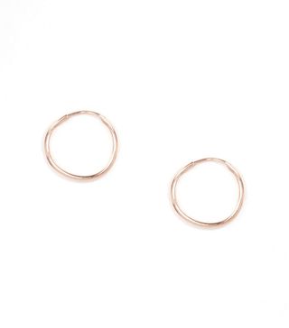 ASOS + Rose Gold Plated Sterling Silver 9mm Hoop Earrings