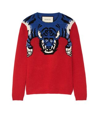 Gucci + Embellished Intarsia Wool Sweater