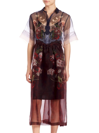 Mother of Pearl + Organza Florian Silk Shirt Dress