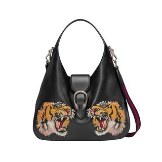 Gucci + Dionysus Embroidered Leather Hobo