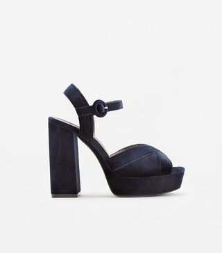 Mango + Platform Velvet Sandals