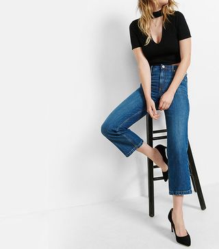 Express + High Waisted Straight Crop Jeans