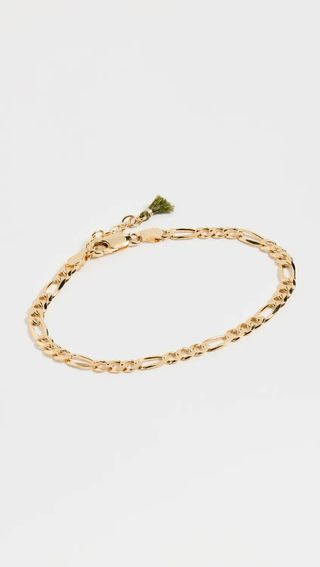 Shashi + 14k Figaro Chain Bracelet