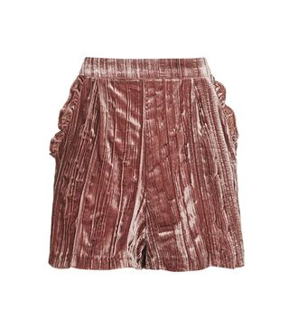 Topshop + Velvet Frill Shorts