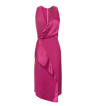 Topshop + Drape Front Midi Dress