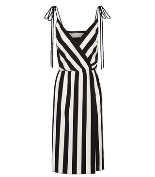Marc Jacobs + Wrap-Effect Striped Crepe Dress