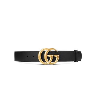 Gucci + Leather Logo-Buckle Belt