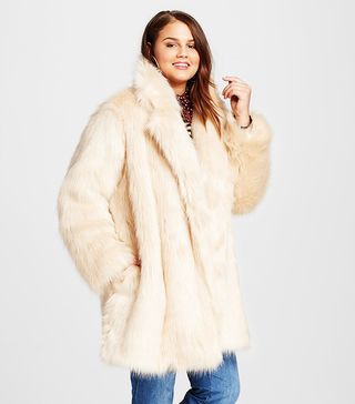 Who What Wear + Plus Size Fur Jacket