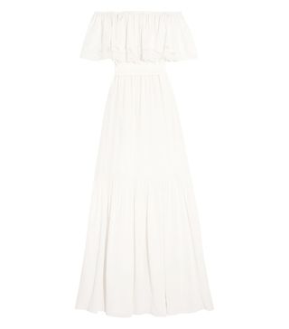 Temperley London + Felicity Off-The-Shoulder Lace-Trimmed Silk Crepe De Chine Gown
