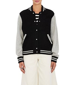 Marc Jacobs + Stockinette Stitched Wool Cashmere Varsity Jacket