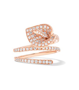 Anita Ko + Calla Lily Coil 18-Karat Rose Gold Diamond Ring