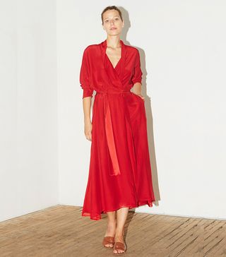 Datura + Passion Red Silk Kimono Dress