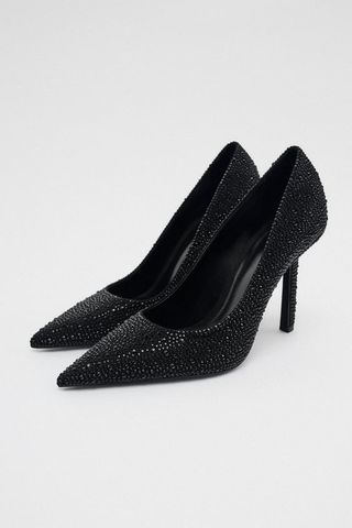 Zara + Crystal High-Heeled Shoes
